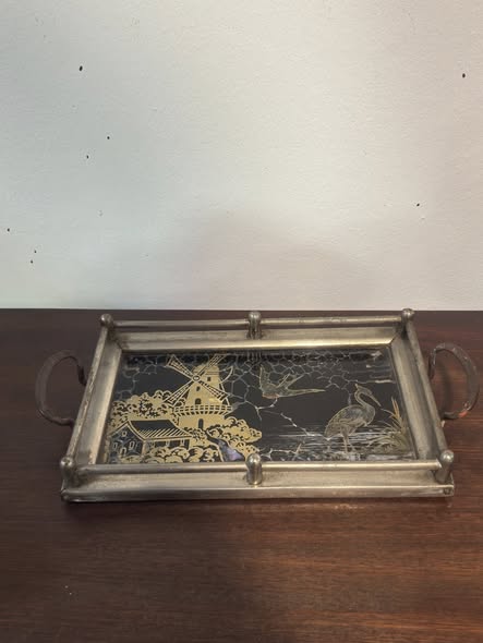 Tabuleiro em Casquinha com Cena de Moinho Holandês