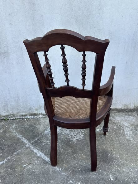 Victorian Armchair with Cane Seat