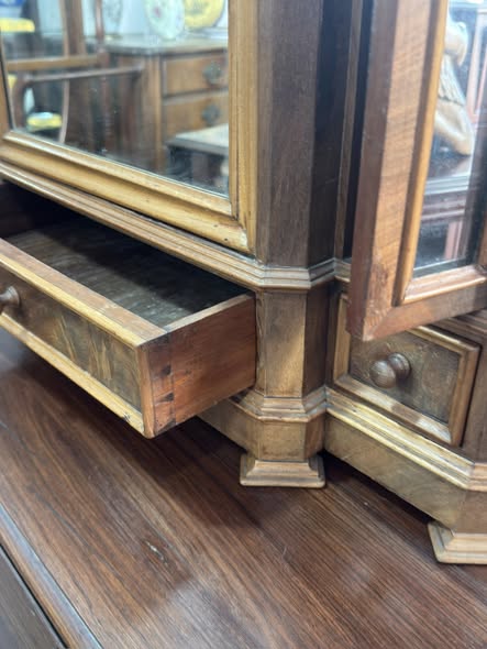 Important Table Dressing Table with Mirror and Drawers – 19th Century