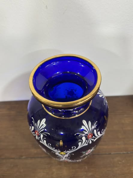 Vaso Azul-Cobalto — Vidro Soprado Marinha Grande, c. 1960–1970
