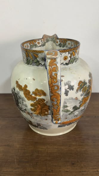 Jarro Mason's Patent Ironstone — Padrão "Double Landscape" / Chinoiserie, C. 1840