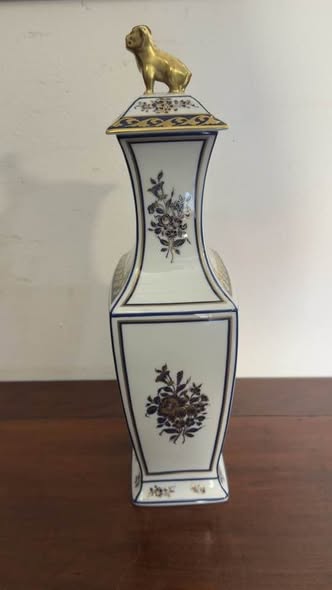 Talha Oriental com Tampa em Porcelana Vista Alegre – Decoração Prestige Azul / Estilo Companhia das Índias