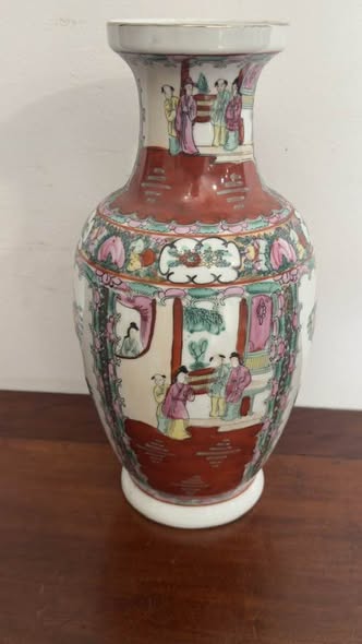 Antigo Jarrão de Aparato em Porcelana Chinesa Família Rosa – Jingdezhen (40 cm)