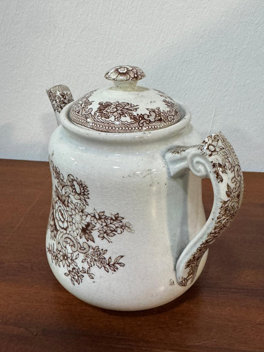 Jarro Antigo Massarelos - Padrão Asiatic Pheasant Transferware Castanho