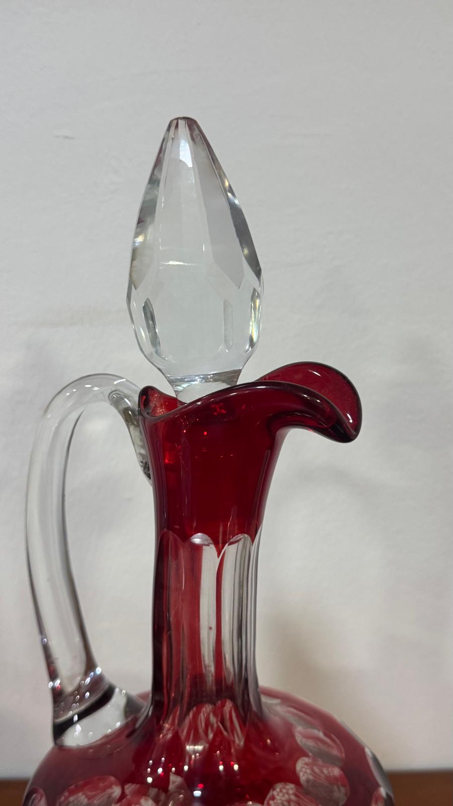 Licoreira em Cristal Vermelho – Estilo Baccarat Harcourt