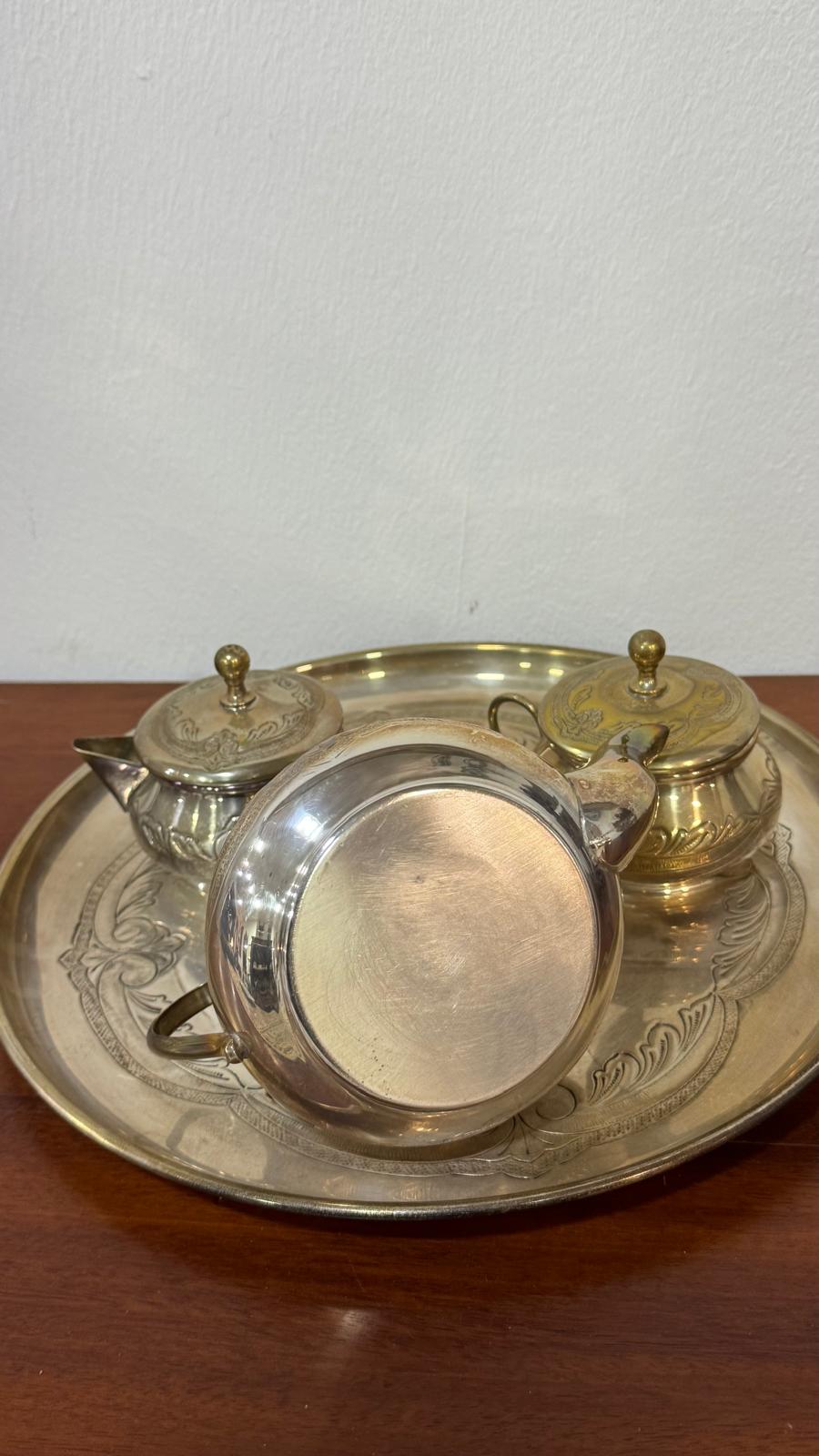 Traditional Tea Set in Engraved Metal