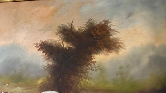 Pintura a Óleo – Cães de Caça em Paisagem Natural