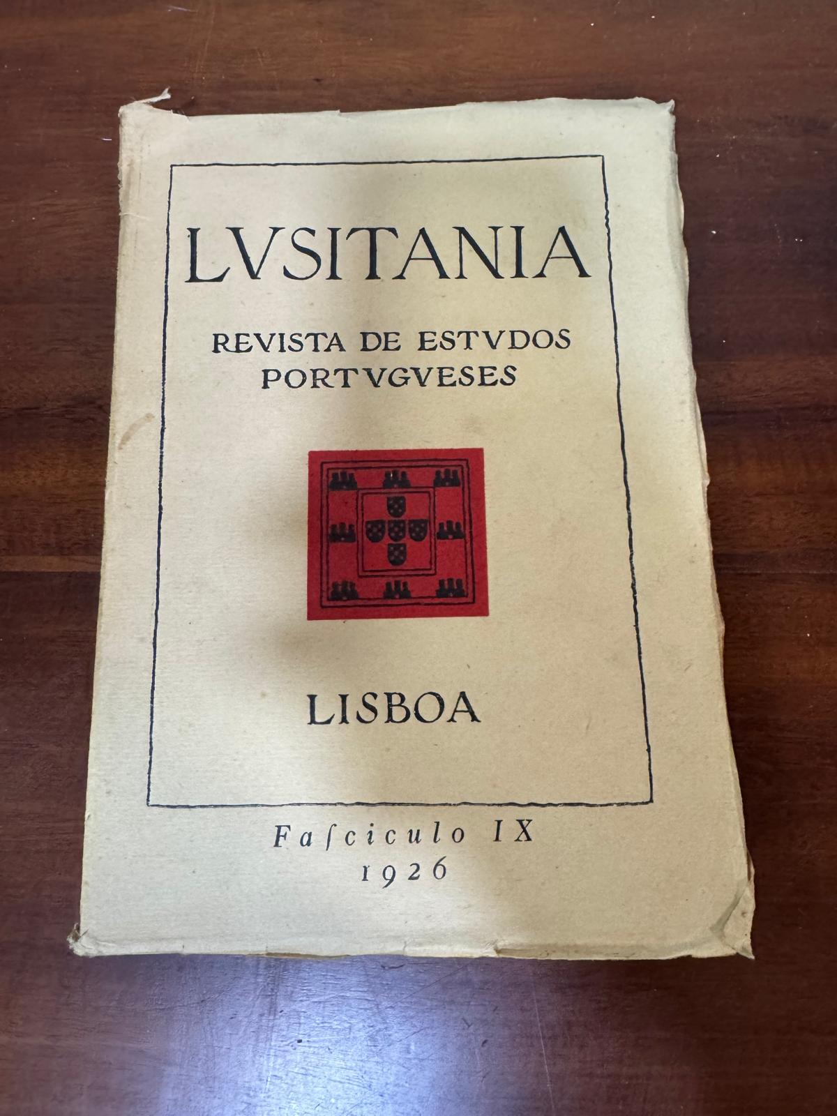 Lusitania - Revista de Estudos Portugueses 1926 - Fascículo IX - Lisboa - Publicação Histórica Rara