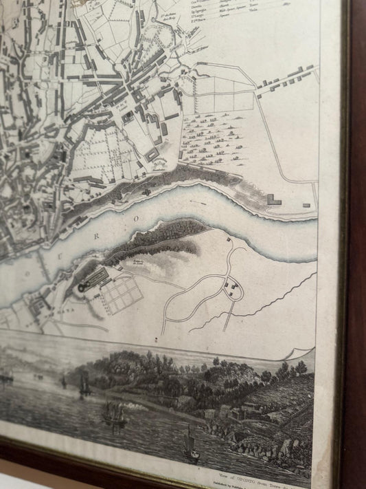 Mapa Histórico do Porto - Planta e Vista da Cidade (Gravura Antiga)