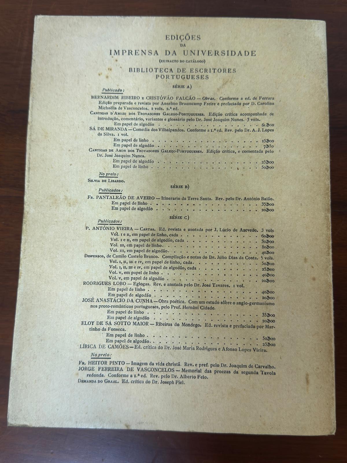 "Lírica de Camões" - Edição Crítica 1932 | Imprensa Universidade Coimbra