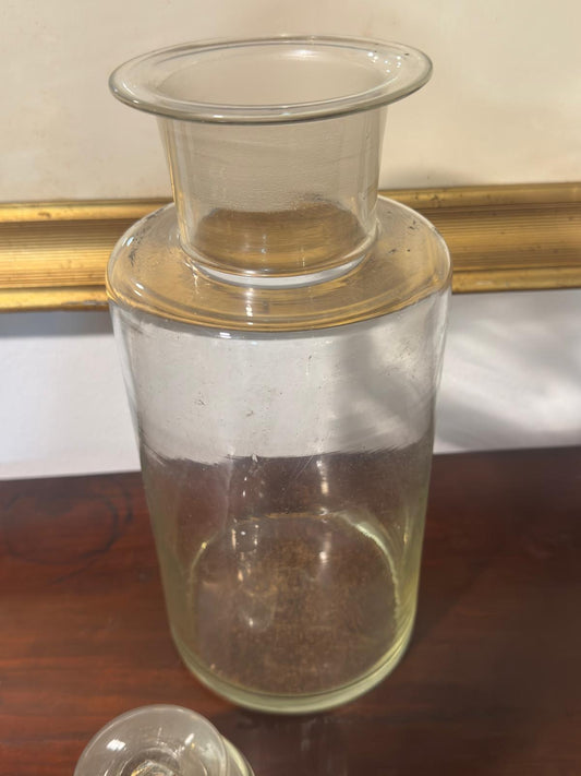 Frasco Antigo em Vidro com Tampa