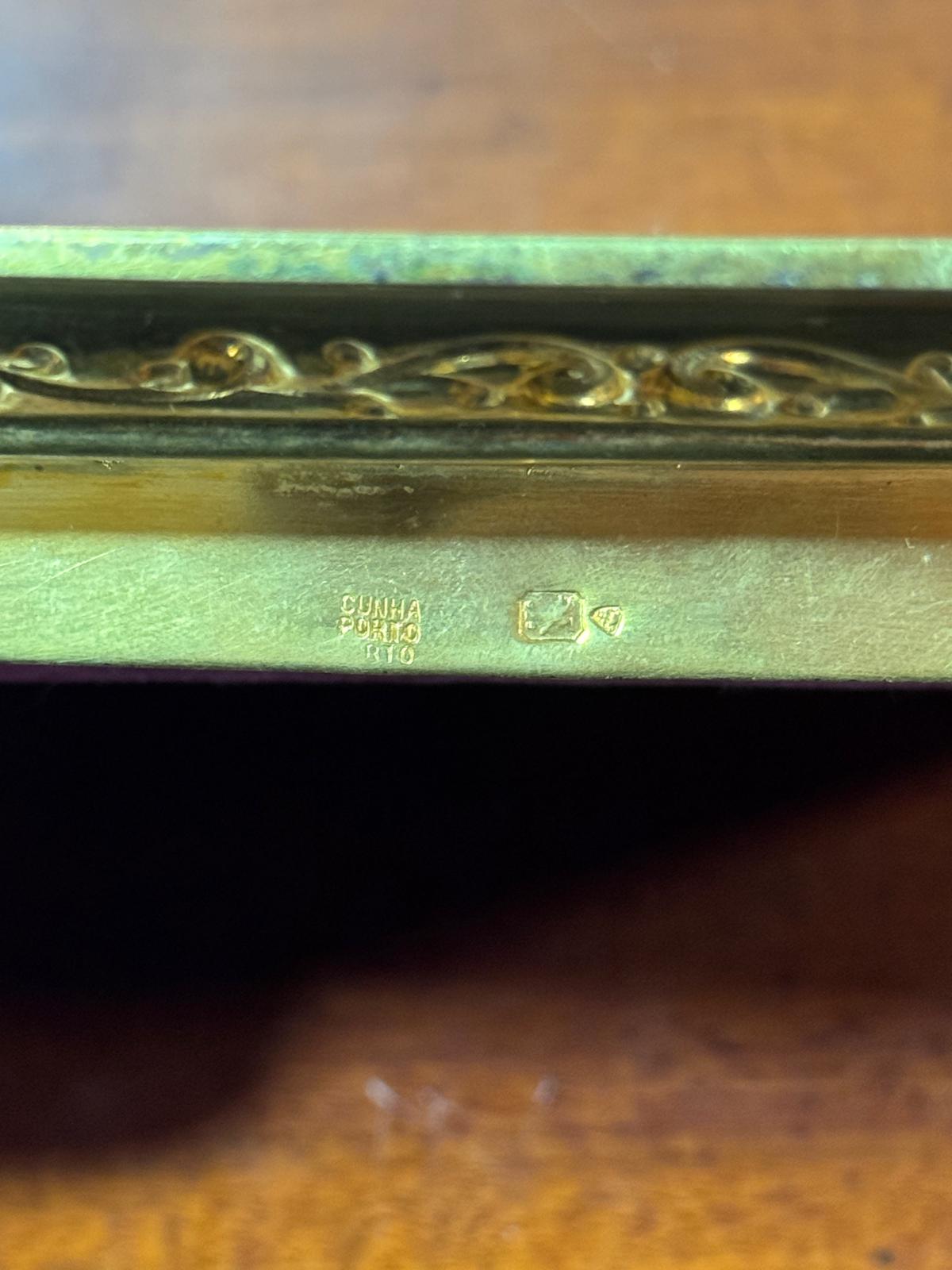 Moldura Porta-Retratos Ourivesaria Cunha Porto Rio - Prata Dourada Século XIX/XX