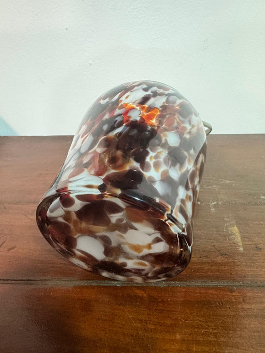Balde de Gelo Italiano em Vidro Soprado Murano - Spatter Glass Anos 70