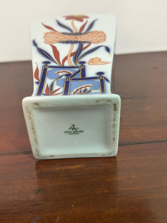 Frasco Decorativo Vista Alegre Padrão Imari - Porcelana Tricolor com Ouro