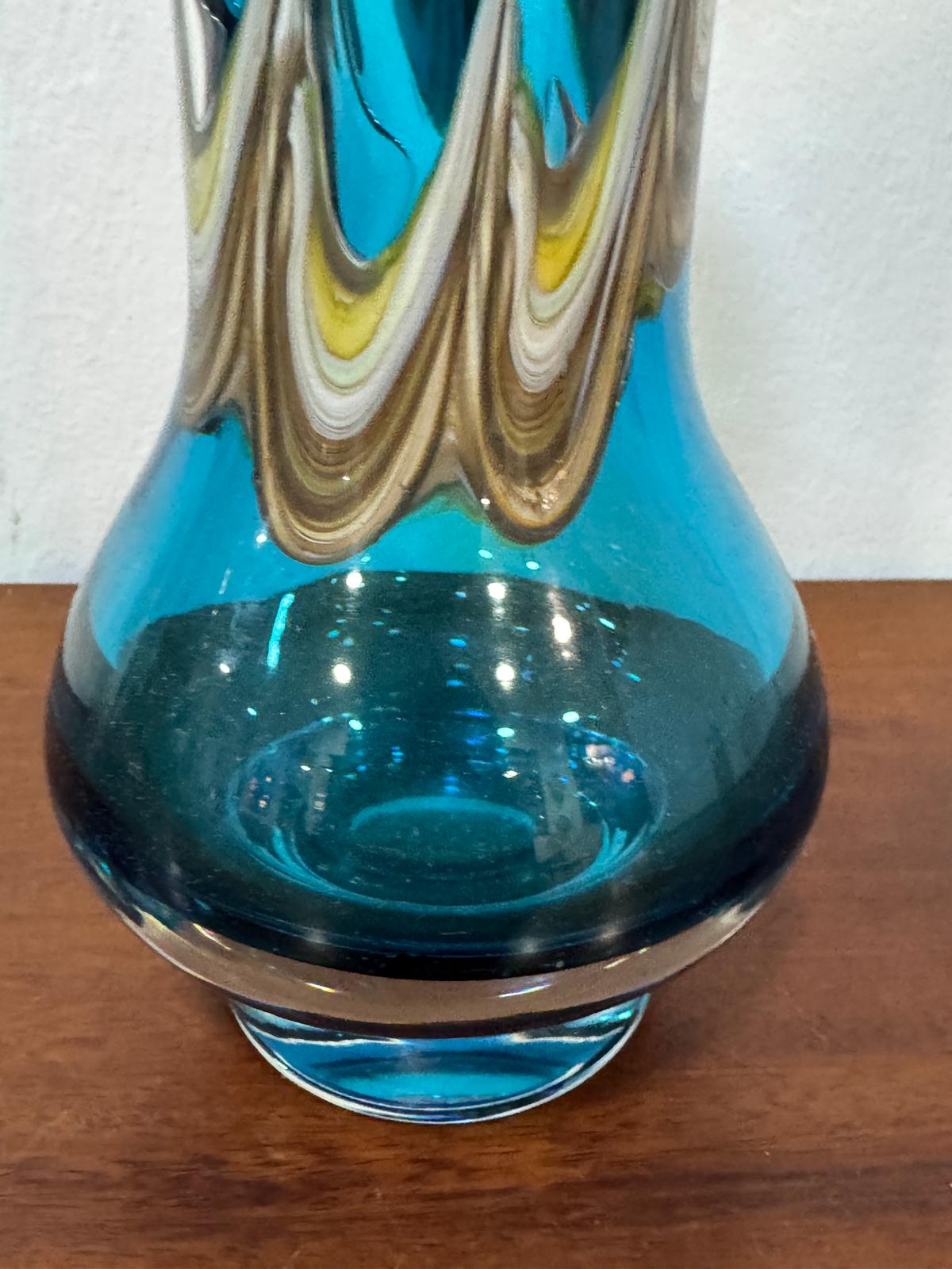 Vaso Vidro Cristal Turquesa Aplicações Multicolor - Original Design