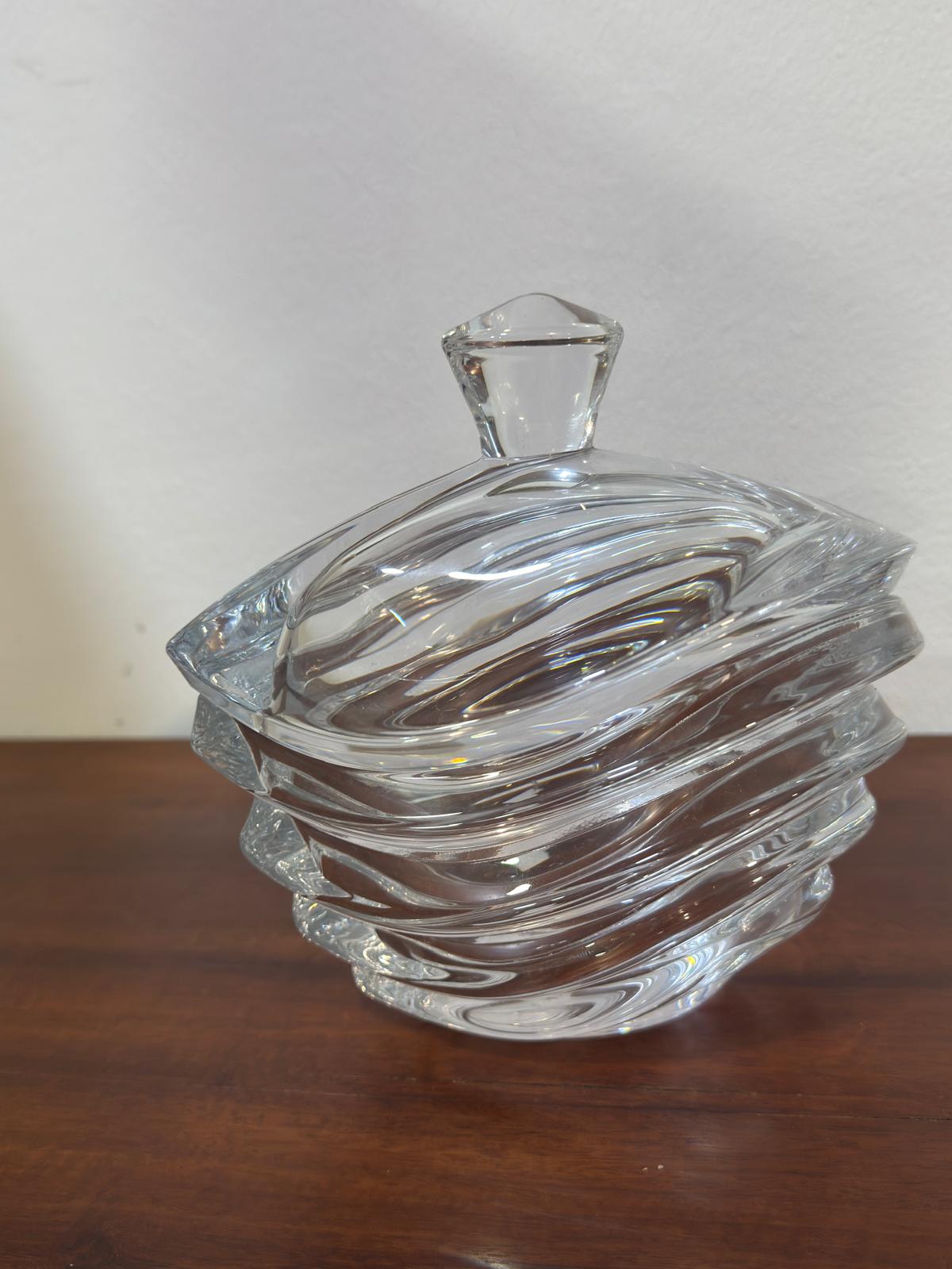 Bomboneira Crystalite Bohemia Design Espiral - Cristal Checo com Tampa