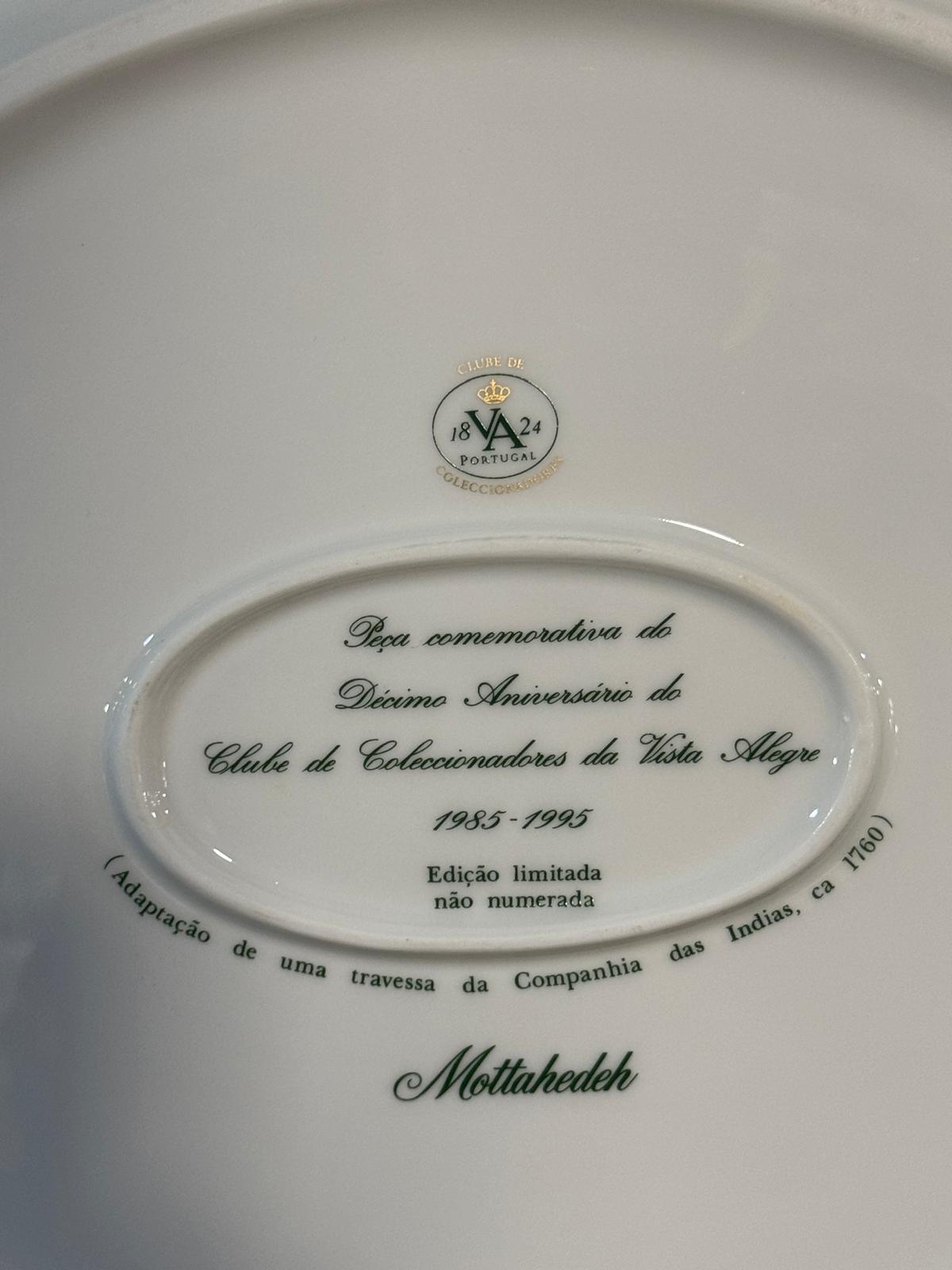 Prato Comemorativo Vista Alegre Mottahedeh - Edição Limitada 1985-1995