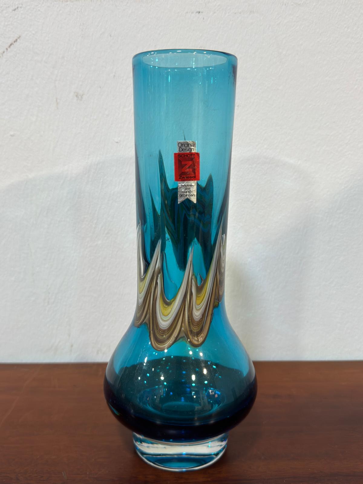 Vaso Vidro Cristal Turquesa Aplicações Multicolor - Original Design