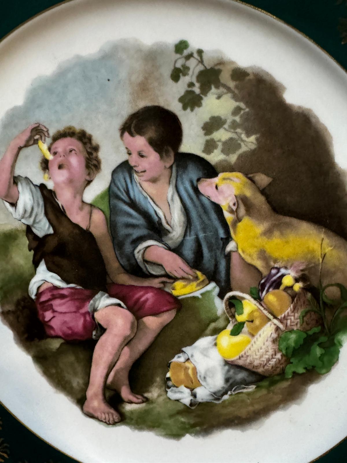 Prato Decorativo Gloria Bayreuth - Porcelana Bávara com Cena Pastoral e Borda Verde