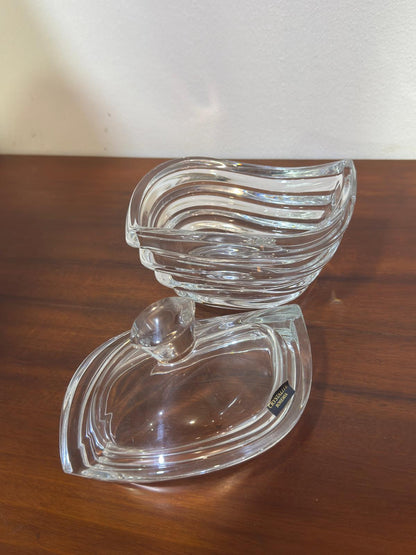 Bomboneira Crystalite Bohemia Design Espiral - Cristal Checo com Tampa