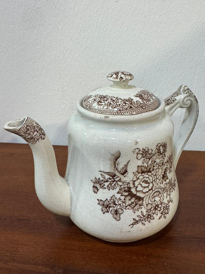 Jarro Antigo Massarelos - Padrão Asiatic Pheasant Transferware Castanho