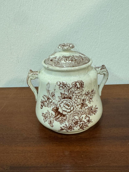 Açucareiro Antigo Massarelos - Padrão Asiatic Pheasant com Tampa e Duas Asas