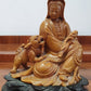 Guanyin com Cão Foo – Escultura em Pedra Sabão Shoushan