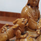 Guanyin com Cão Foo – Escultura em Pedra Sabão Shoushan