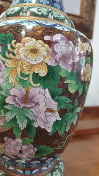 Par de Vasos Cloisonné