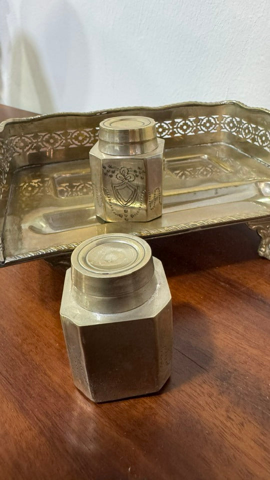 Double Brass Inkwell – Mottahedeh