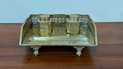 Double Brass Inkwell – Mottahedeh