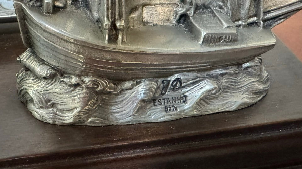 Vintage nautical tin inkwell