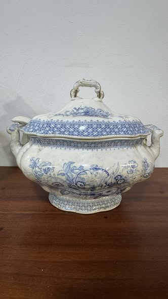 Antique Ironstone Earthenware Tureen – “New Ironstone Decor” (England)