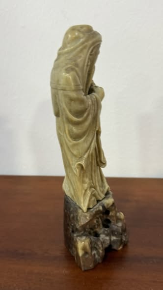 Escultura Chinesa Antiga em Pedra-Sabão – Fuxing, Deus da Felicidade