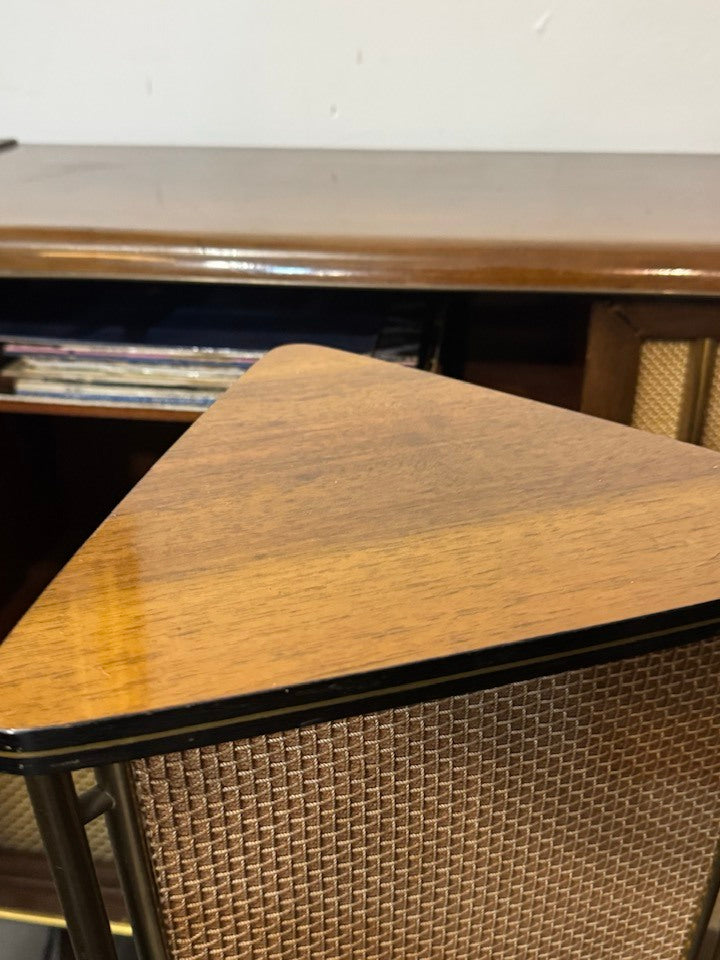 Consola de Rádio e Gira-Discos Schaub Lorenz com Colunas – Estilo Mid-Century Modern (Anos 50/60)