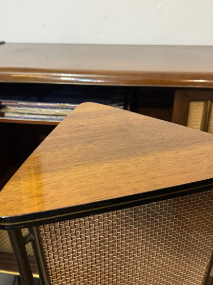 Consola de Rádio e Gira-Discos Schaub Lorenz com Colunas – Estilo Mid-Century Modern (Anos 50/60)