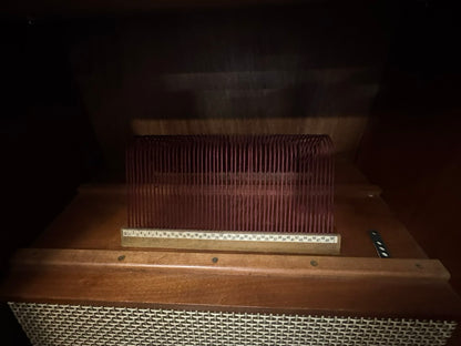 Consola de Rádio e Gira-Discos Schaub Lorenz com Colunas – Estilo Mid-Century Modern (Anos 50/60)