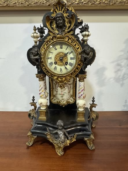 Relógio de Lareira Antigo Francês – Estilo Napoleão III – Século XIX