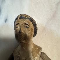 Conjunto de Três Santos Antigos em Madeira Policromada