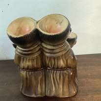 Porta-Ovos Vintage de Monges em Cerâmica - Anos 50/60