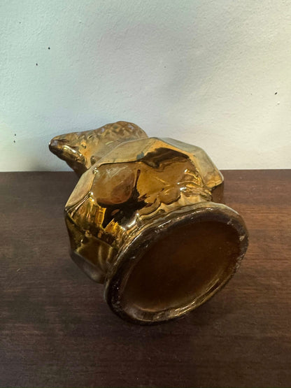 Jarra de Lustrina de Cobre Inglesa com Decoração Floral