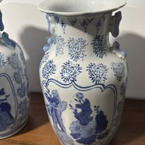 Pair of Blue and White Porcelain Jugs