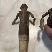 Conjunto de Três Santos Antigos em Madeira Policromada