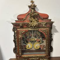 Antique Oratory in Carved and Polychrome Wood - 19th-18th Centuries
