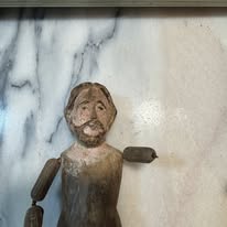 Conjunto de Três Santos Antigos em Madeira Policromada