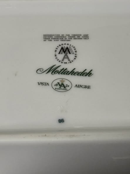 Travessa Decorativa Vista Alegre Mottahedeh - Porcelana Portuguesa