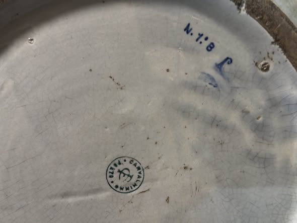 Cachepot Fábrica do Carvalhinho - Faiança Portuguesa com Cruz Heráldica