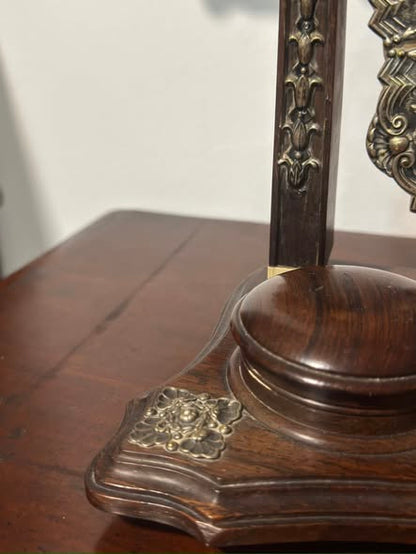 Conjunto de Secretária em Pau-Santo com Aplicações em Prata - Século XIX/XX