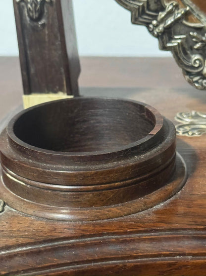 Conjunto de Secretária em Pau-Santo com Aplicações em Prata - Século XIX/XX