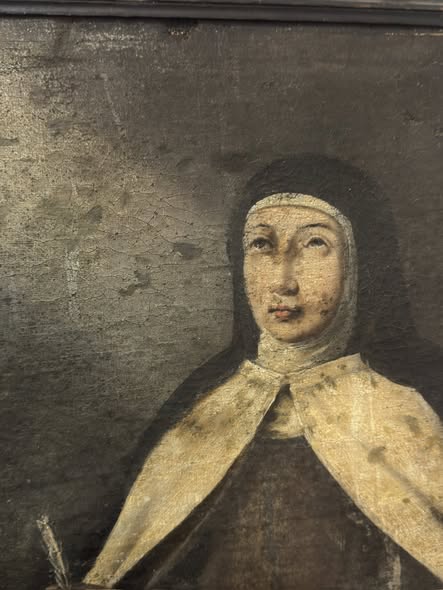 Santa Teresa de Ávila – Pintura a Óleo sobre Tela | Escola Espanhola, Século XVII/XVIII | Arte Sacra Original